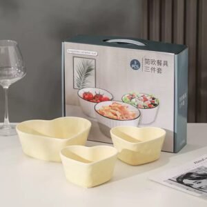 Exquisite Ceramic Bowls Set (Yellow Heart)
