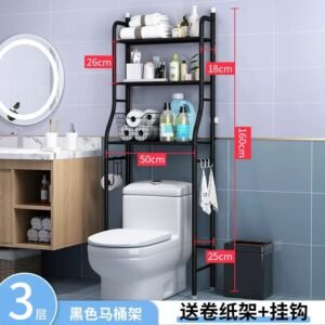 3-Tier Over-the-Toilet Storage Rack (Black)