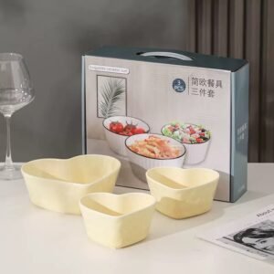 Exquisite Ceramic Bowls Set (Yellow Heart)